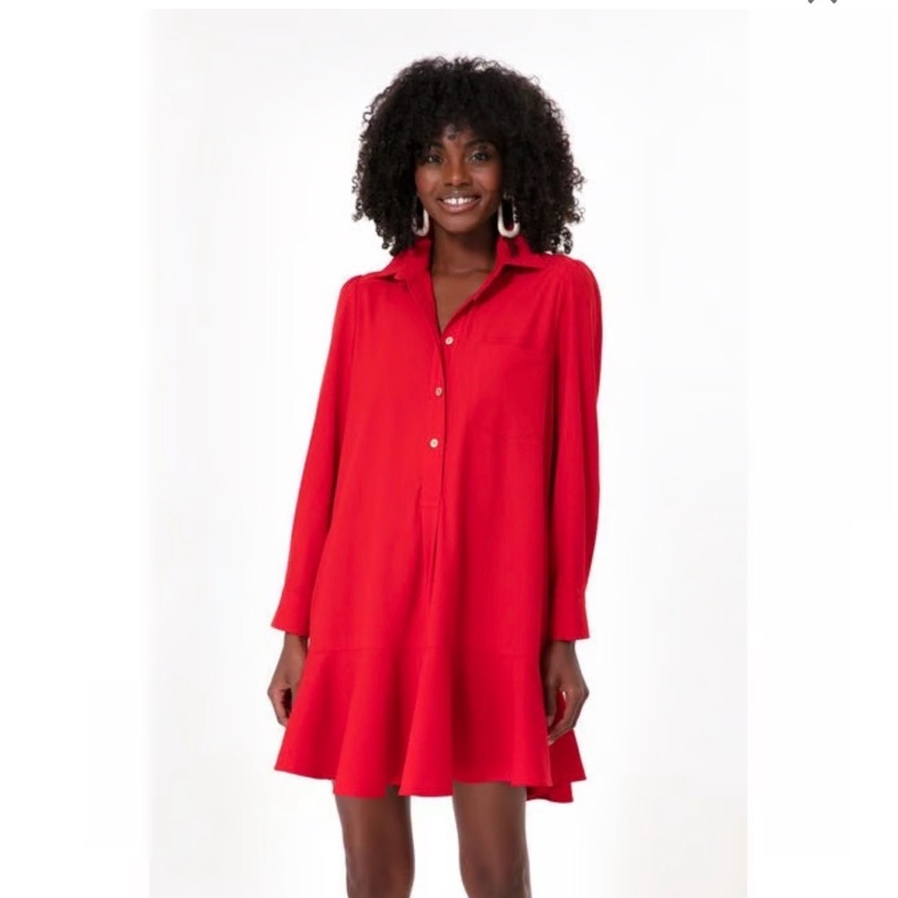 Red Button-Up Tuckernuck Women's Dress
